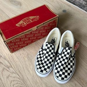 NWT Vans Classic Slip On Black and White Checkboard